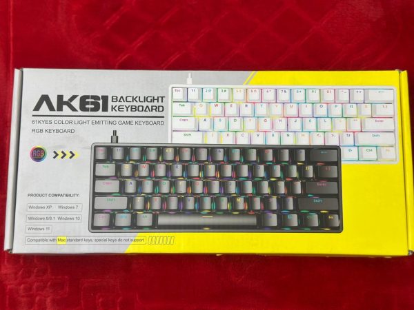 Ak61 Wired Mechanical Gaming Keyboard Feel Backlight For Pc Desktops Sleek & Durable Design