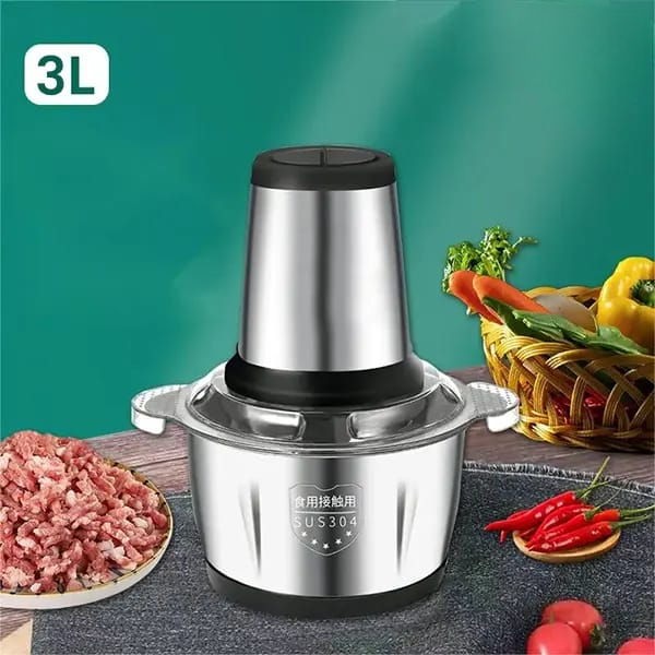 Electric Meat Chopper Machine 3-liter Capacity 400 Watts Motor Silver Chopper | Best Quality Chopper