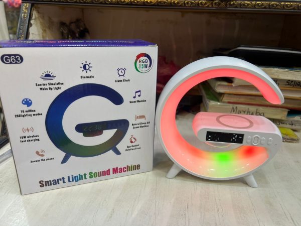 G63 Rgb Light Bluetooth Speaker With 10w Wireless Charging 4 In 1 Led Atmosphere Rgb Night Light Alarm Clock Desk Lamp Bluetooth Speaker Wireless Charging Modern