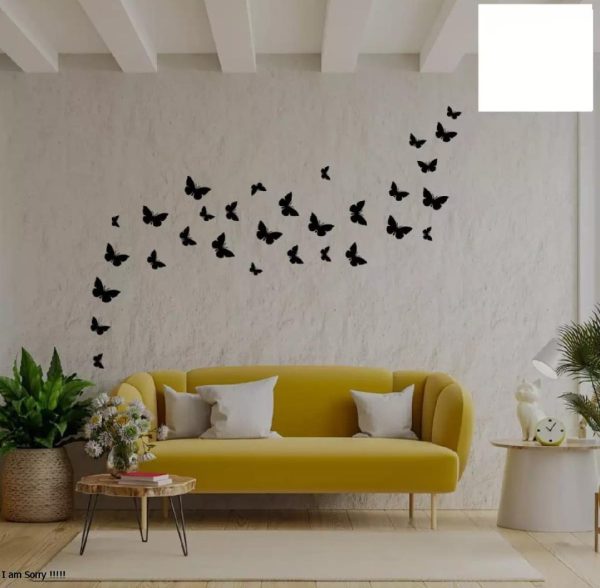 (Pack Of 30) 3d Wooden Butterfly Wooden Wall Decoration Items For Home, Bedrooms Inspire Kids And Look Decent